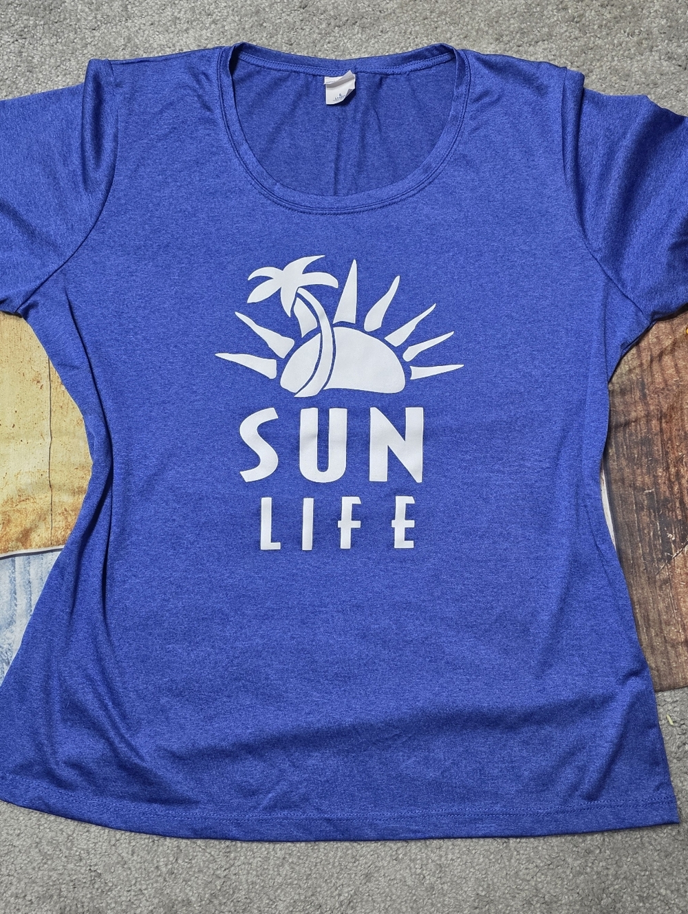 Sun Life Graphic Sport T-Shirt Blue Sport Tek Size Large - Picture 2 of 7